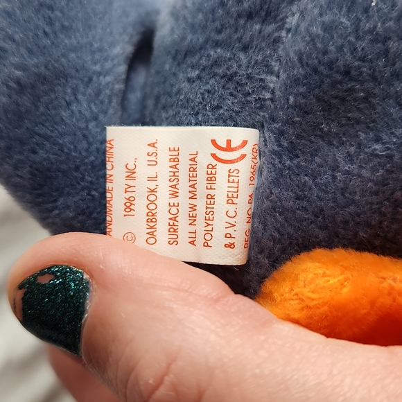 🕸Vintage Ty Beanie Baby Original Scoop The Pelican P.V.C. Pellets 1996 - Picture 7 of 12